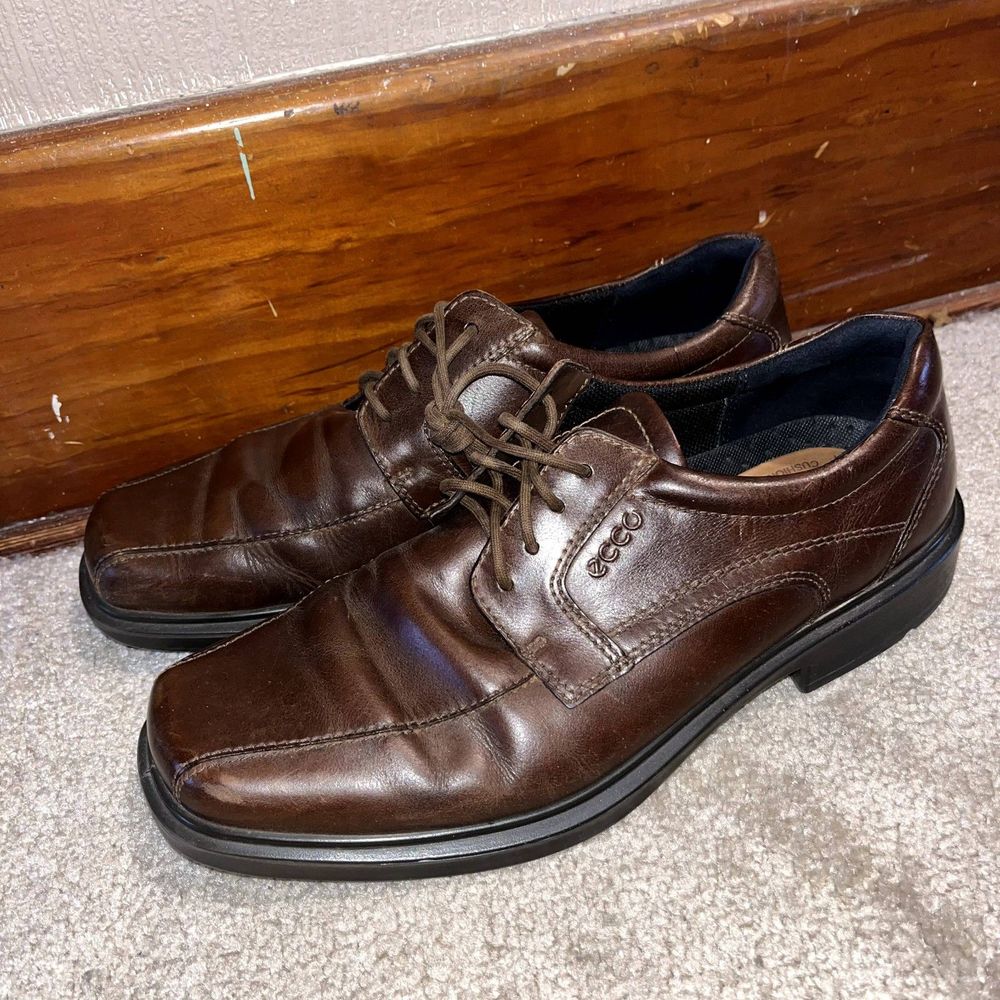 Ecco Men's 43 (9.5) Brown Comfort Shock Point Dress Shoe Stable Balance - Picture 4 of 10